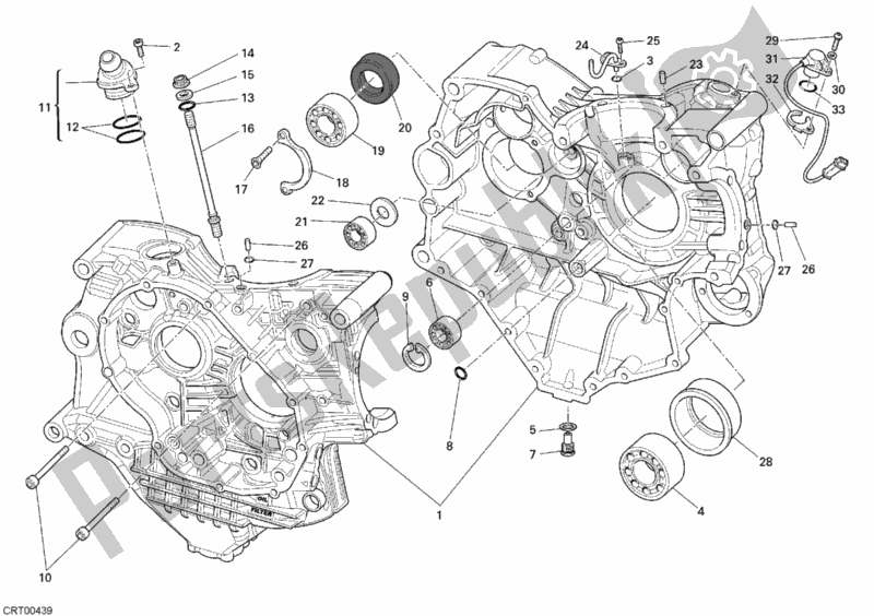 All parts for the Crankcase of the Ducati Superbike 1098 R Bayliss 2009